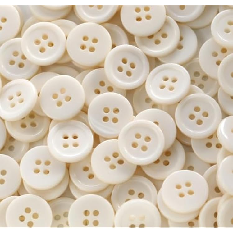 300pcs 12 Inch 12.5mm Small Size Round 4 Holes Buttons Beige Color Button for Sewing Clothing or DIY Crafts Projects Gift Pack of 300 PCS