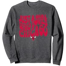 NBA Just A Girl Who Loves Chicago Retro Bulls Wave Logo Sweatshirt