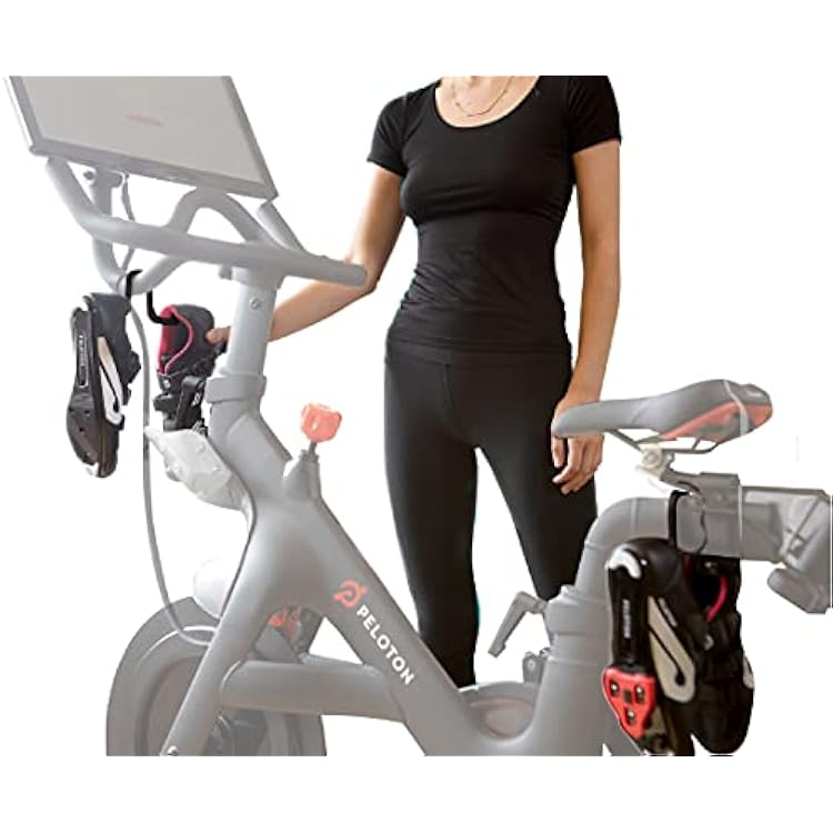 SELINA Shoe Hanger for Peloton - Shoe Holder Accessory for Peloton - Must Have Accessory for The Peloton Bike and Peloton Bike Plus - Shoe Hook Compatible with Your Peloton Bike 2-Pack | Black