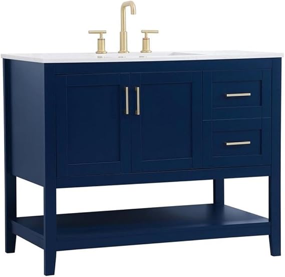 Elegant Kitchen and Bath 42 inch Single Bathroom Vanity Cabinet - Blue