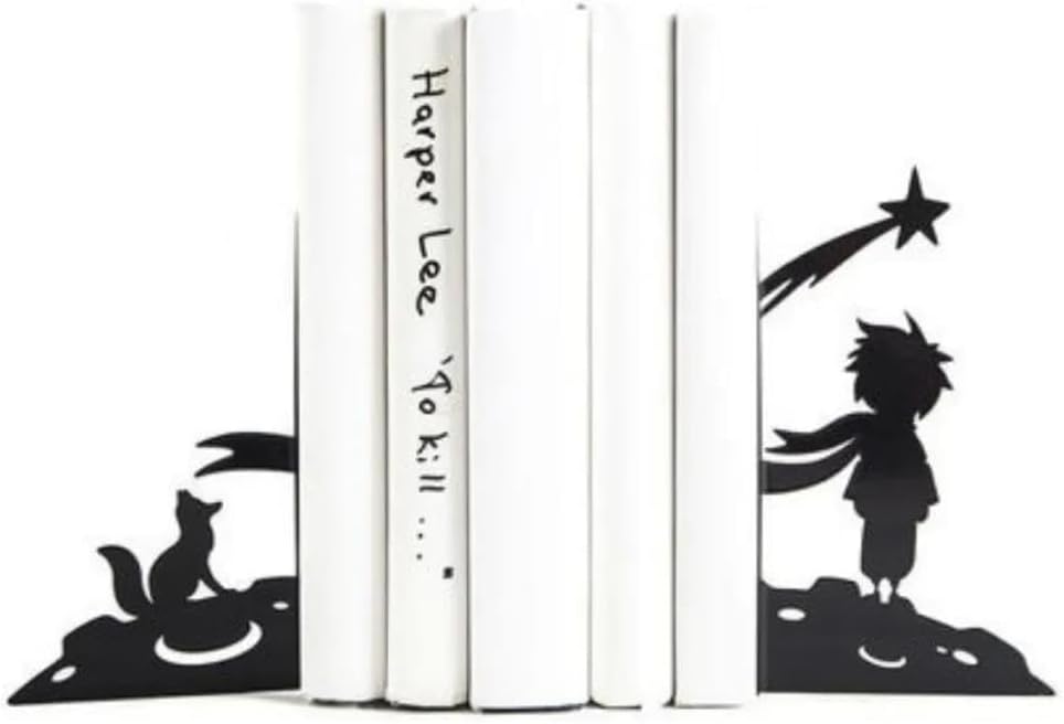 Küçük Prens Figürlü Dekoratif Metal Kitap Tutucu, Kitap Desteği 2'li