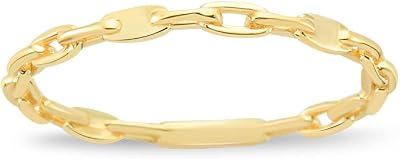 Gelin 14K Solid Gold Chain Ring for Women | 14k Gold Stackable Rings