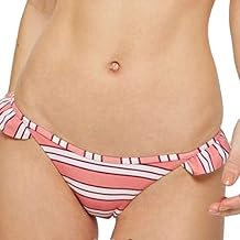 Topshop Stripe Frill Bikini Bottom, Pink, 8 US