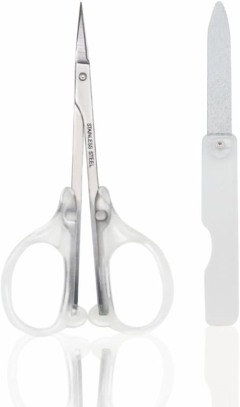 Travel Manicure Kit for Women and Men, 2 Piece Grooming Essentials: Scissors, Nail File, Compact and Stylish for Home or Travel Use, SUNDEN SN1256