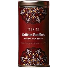 Tahmina Saffron Rooibos Caffeine Free Tea: South African Herbal Blend with Saffron, 12 Biodegradable Pyramid Tea Bags, Makes 36 Cups of Tea (1 Pack)
