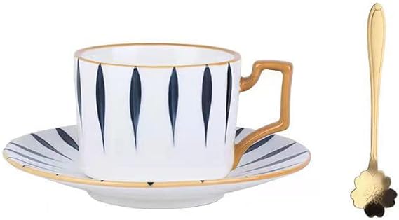 Coffee Cup Ceramic Cup Set With Dish And Spoon Couple Cup Creative Home Office Breakfast Cup Milk Cup Office Home Desk Coffee Cup Capacity 240ml coffee cup (Color : A)