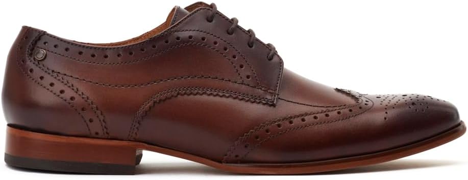 Brown Leather Brogue Shoe by Base London
