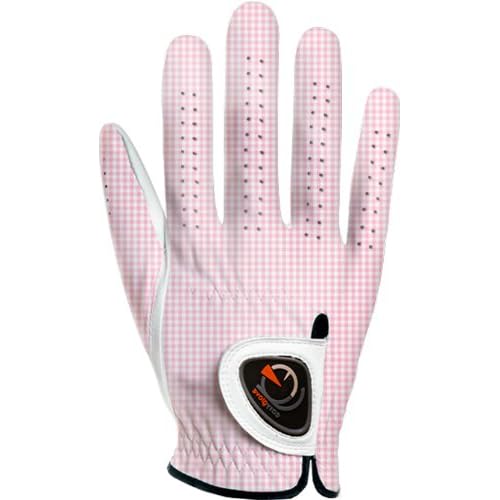 Classic_Vichy-Pink-W-R Womens Golf Glove White