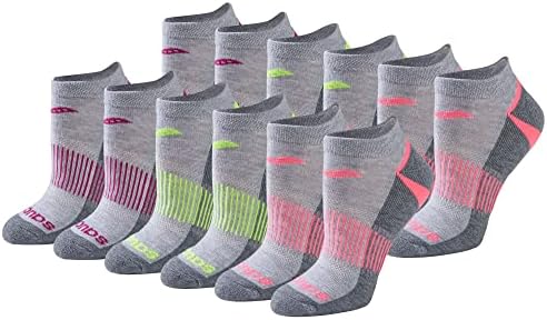 Saucony Womens RunDry Performance Selective Cushion Socks, Available in S-L 6, 12 Pairs