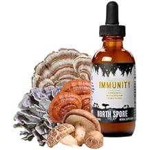 North Spore Organic Immunity Mushroom Tincture (2 oz) | 100% Fruiting Body Extracts | Reishi, Chaga, Turkey Tail, Maitake, Shiitake | Certified Organic, Vegan, Non-GMO | Adaptogenic, Made in USA