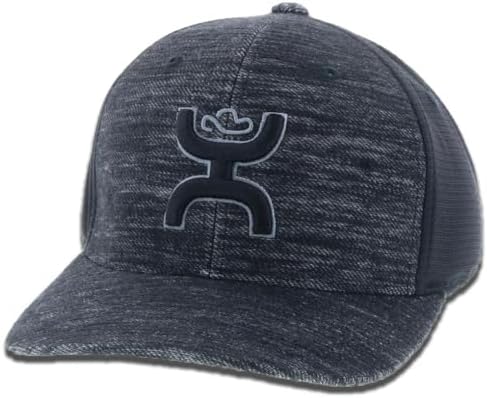 HOOEY Ash Flexfit Fitted Hat Mid Profile 6-Panel Stretch Fit Everyday Casual Comfort Fitted Cap for Men and Women