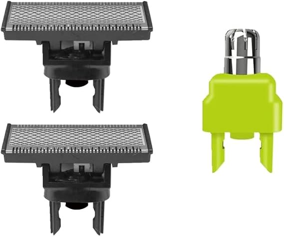 Compatible with Philips OneBlade replacement blade set for QP2520/QP2630/QP6510 models with shaving blade + nose hair trimmer head 2 blades and 1