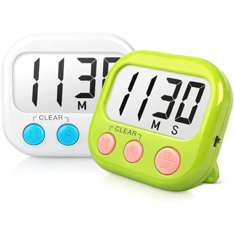 Classroom Timers for Teachers Kids Large Magnetic Digital Timer Teacher Supplies 2 Pack-Green White