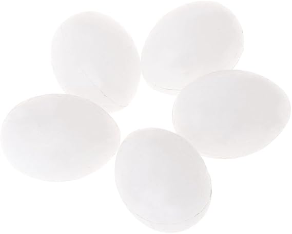 5pcs Artificial Bird Eggs Solid Parrot Plastic Eggs Parakeet Fake Hatching Eggs for Parrots for Buddy Parrots Pigeon Parrot Toys African Grey for Small Parrots Large Birds Macaws Parrots