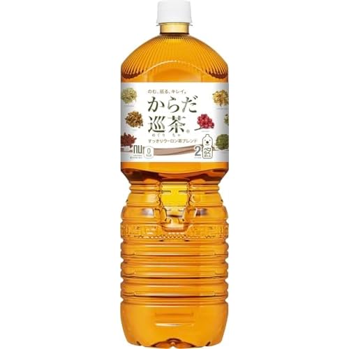 Karada Meguri Cha Japanese Tea 2L Pack of 12, Japanese Unsweetened Blended Oolong Tea with 4 Types of Tea leaves & 9 Ingredients, MADE IN JAPAN, Limited Stock