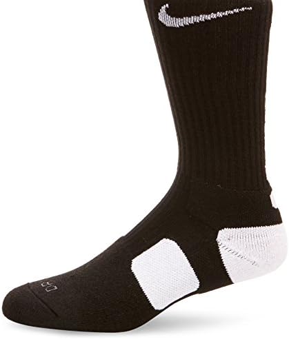 Nike Elite Basketball Crew Black/White/White SM (3Y-5Y Big Kid, Women's Shoe 4-6)