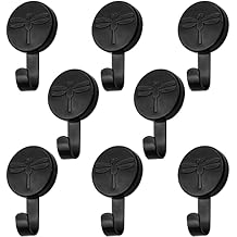 Magnetic Hooks, Reliable Magnetic Hanger Heavy Duty Magnetic on Wall Hooks for Metal Surfaces and Doors (Black 8 Pack)