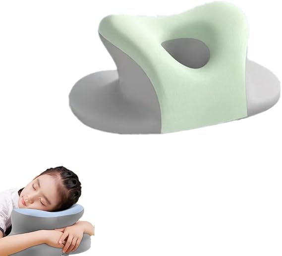 Memory Foam Pillow,Neck Support for Office Chair,Side Sleeper Pillow,Foam Neck Pillow for Library,Work,Home,School (Green)