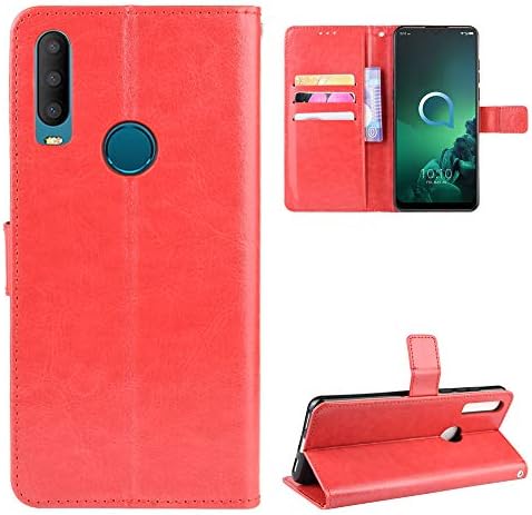 Case for Alcatel 3X 2019 Case Cover,Flip Leather Wallet Cover Case for Alcatel 3X 2019 5048A 5048U 5048I 5048Y Case Red