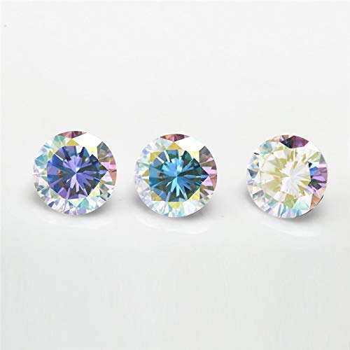 Calvas Size 1.0~10mm Round Shape AB Multicolor Cubic Zirconia Stone Loose Plating AB Color CZ Stone Synthetic Gems - Item Diameter: 1.25mm 200pcs