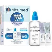 Sinus Rinse, 30PK Nasal Rinse Packets with NAC and Saline, Squeeze Bottle, Alternative to Neti Pot, Helps with Allergy, Congestion, Cold Symptoms