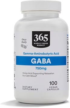 365 by Whole Foods Market, GABA 750Mg, 100 Vegetarian Capsules