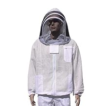 Professional Bee Suit,Beekeeping Jacket Beekeeping Protective Clothing, 3 Layer Beekeeping Ventilated Jacket,Total Protection for Professionals and Beginners L