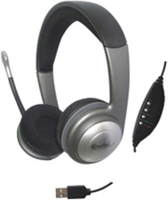 USB Wired Headset with Microphone for PC, Stereo Headphones with Boom Mic, In-Line Controls for Volume & Mic Mute, Compatible with Windows and Mac