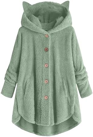 Winter Coats for Women Fuzzy Fleece Pullover Sherpa Sweatshirt Soft Warm Oversized Hoodie Comfy Plus Size Loungewear