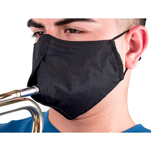 ProTec Wind Instrument Face Mask for Woodwind and Brass Instrument, Model A340, Size Small, Black