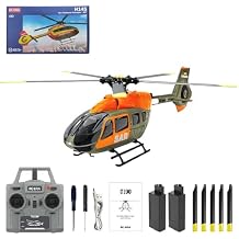 C190 RC Helicopter for Adults, 1/30 Scale H145 2.4G 6CH Single-Rotor Gyroscopic Flying Helicopter with 6-axis Gyroscope and Dual Brushless Motors for Beginners - 2 Battery
