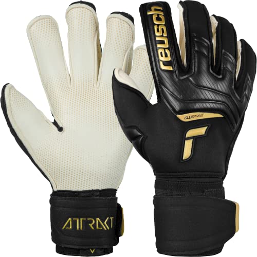 Reusch Attrakt Gold X Glueprint Ortho-Tec Goalkeeper Gloves, BlackGold, Size 8