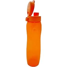 Tupperware to Go Eco Easy beverage bottle, 500ml, orange, with clip lock and handle, round and narrow bottle, EcoEasy Öko