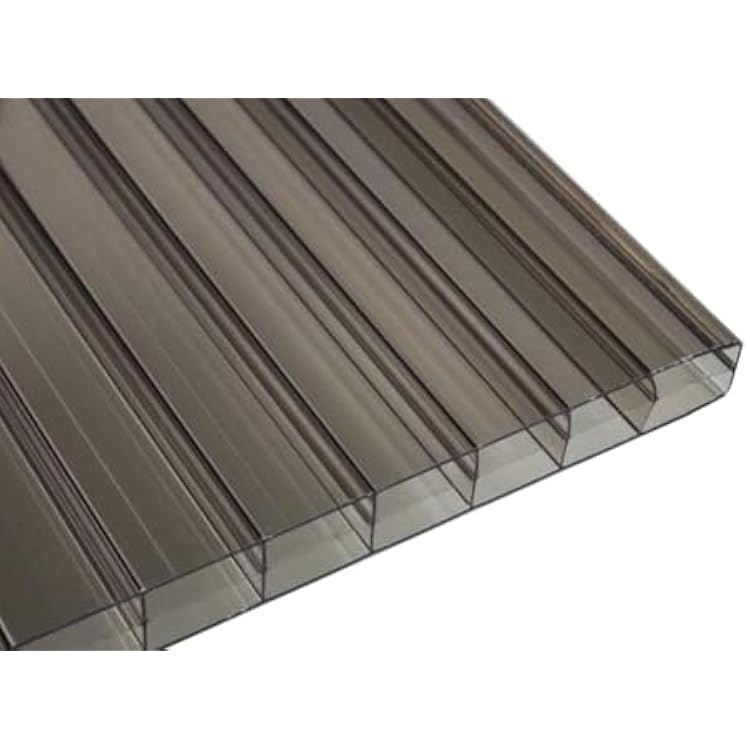 Falken Design Bronze Twin Wall Polycarbonate Panel - 12 x 12 x 14 6mm - UV Resistant Lightweight, Shatterproof Roof Sheet for DIY, Greenhouses, Sheds & Outdoor Use