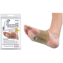PEDIFIX Arch Support Compression Bandage with Metatarsal Pad P6002 Relieves Neuroma Bunion Heel Pain Plantar Fasciitis (Large)