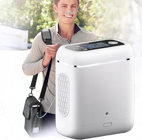 Portable Oxygen Generator 1-5L, Lightweight Dual Mode Oxygen Machine with Household and Travel Accessories
