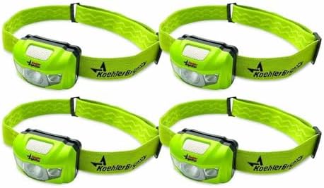 BRIGHT STAR Vison LED Headlamp 4-Pack Bundle | Intrinsically Safe, Multiple Lighting Modes, IPX4 Water-Resistant Design | Long Lasting Emergency Light, Hands Free- Batteries Included