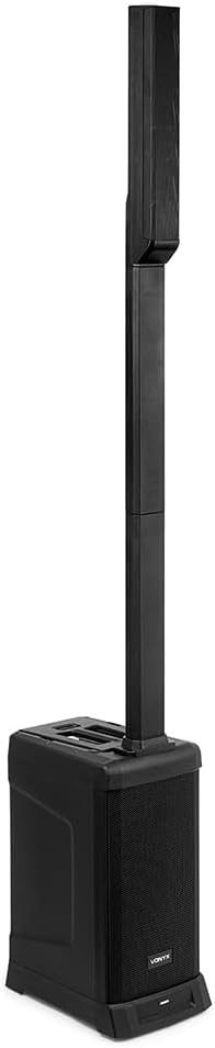 VONYX VX820 Column Array Speaker System with Bluetooth, 8-Inch Subwoofer, 6x 2.5-Inch Drivers, 400W Active PA System, Line/Mic/Guitar Inputs, Portable Speaker System