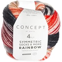Katia Concept - Symmetric Sock & More Yarn - Rainbow (52 - Green-Orange-Coral)
