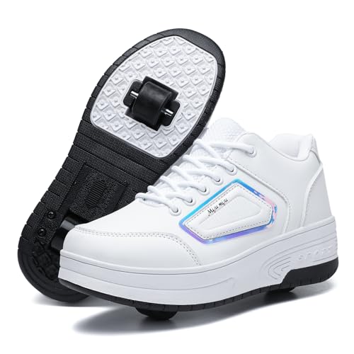 Kids Roller Skate Shoes with Detachable Wheels Roller Sneakers for Boys Girls Deformation Wheeled Shoes
