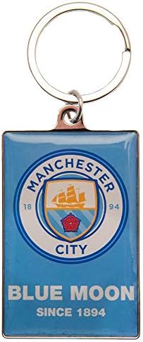 Manchester City FC Official Blue Moon Keyring in Velvet Gift Bag