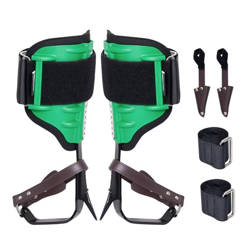VEVOR Tree Climbing Spikes, 1 Pair Height-Adjustable Climbing Spurs, 350lbs Load Capacity Tree Climbing Gear with Straps, Arborist Equipment for Climbers, Hunting, Fruit Picking