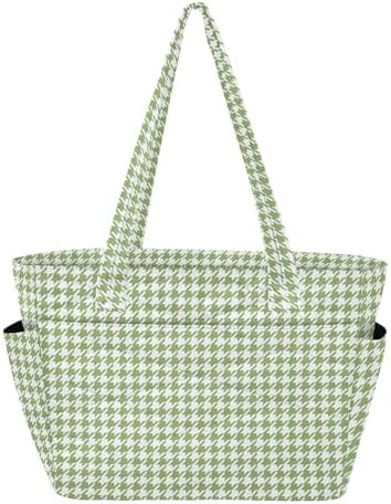 DOMIKING Quilted Tote Bag for Women Puffer Totes with Zippers Shoulder Handbag for Travel Work Gym
