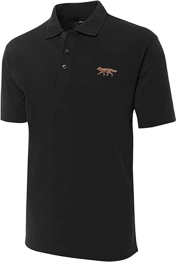 Fox Animal Embroidered Short Sleeve Polo Shirts Classic Embroidery Men's Polo Shirt