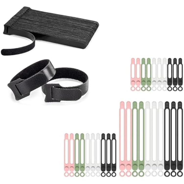 OneLeaf 80PCS 6-Inch Reusable Cable Ties & 30Pcs Multipurpose Silicone Cable Ties