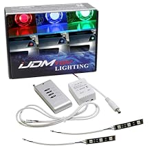 iJDMTOY RGB Multi-Color 3-SMD-5050 LED Accent Ambient Lighting Ribbons w/Adjustable Setting Compatible with Car Motorcycle Projector Demon Eyes Retrofit