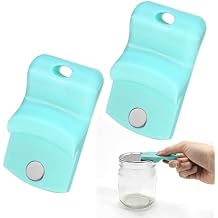 JTENGYAO 2-Pack Canning Jar Opener with Magnets, Mason Jar Opener for Canning Lids, Fits Regular and Wide Mouth Jars, Powerful Magnet for Easy Refrigerator Storage, Releases Vacuum Seal (Blue)