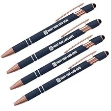 USMG Soft Touch Rose Gold Trim Metal Pens Elegant Smooth Writing Instruments Perfect for Custom Branding and Everyday Use (Navy Blue, QTY 10,000)