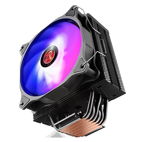 RAIJINTEK ELEOS 12 EVO RBW CPU Air Cooler, 120mm PWM Fan, 6 Copper Direct Contact Heat Pipes, 5V Addressable RGB Lights, for IntelAMD Ryzen Socket, Compatible with LGA 1700