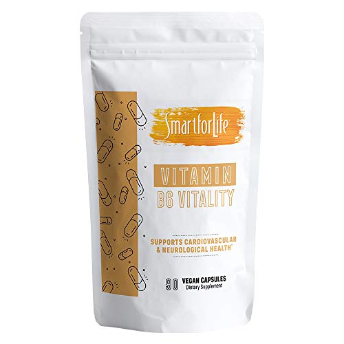 Smart for Life - Vitamin B6 Vitality - 90 Vegan Capsules - B6 Vitamins for Memory and Focus Supplement - Supports Protein Metabolism, Immune Support and Brain Focus